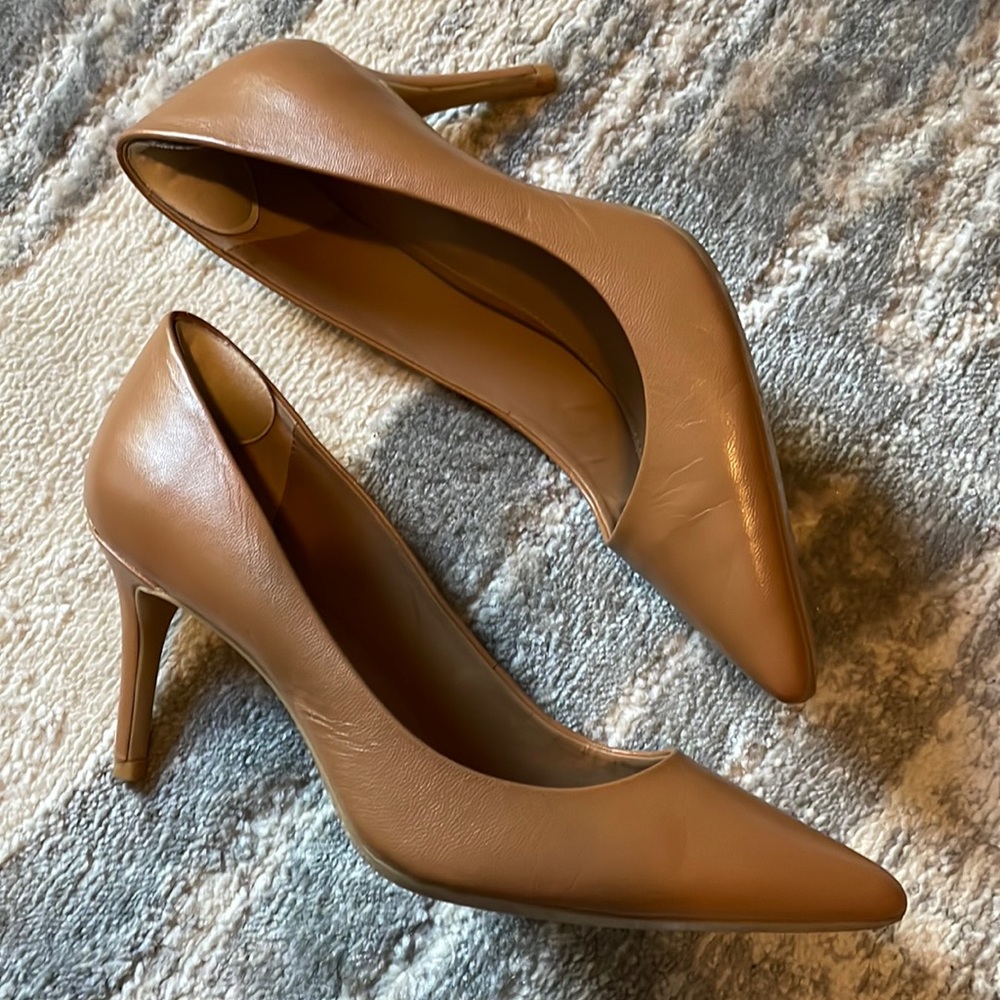 Calvin Klein Tan Pointed Toe Heels